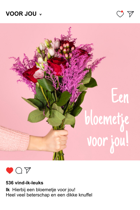 Insta wenskaart een bloemetje voor jou heel veel beterschap