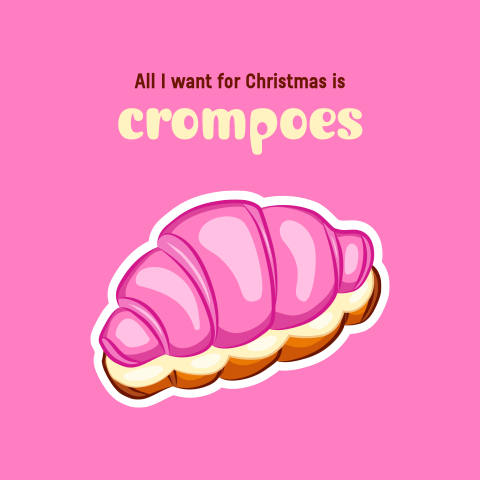 Grappige kerstkaart met crompoes