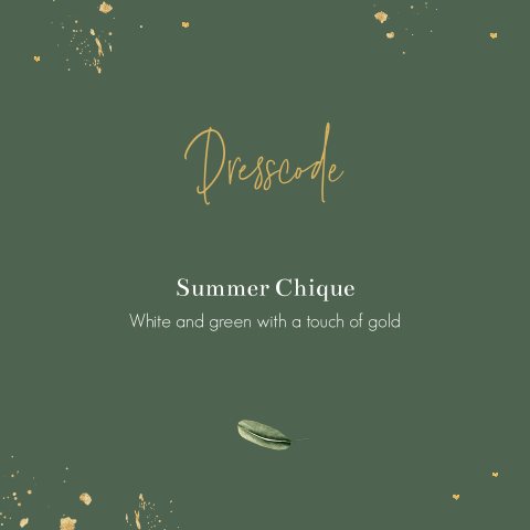 Dresscode kaartje "Botanisch" voor bruiloft