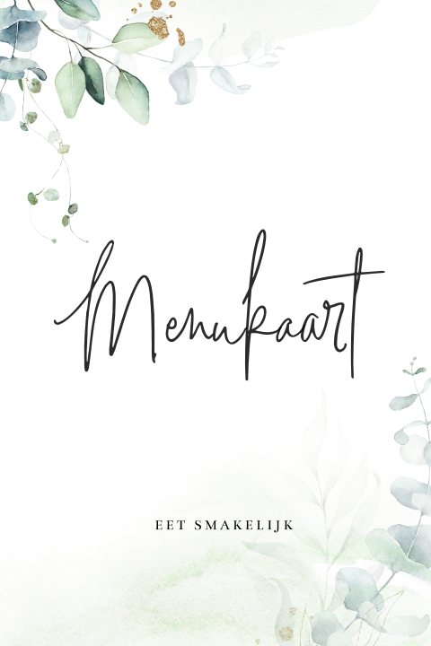 Botanische menukaart Aquarel Eucalyptus met watercolor takken
