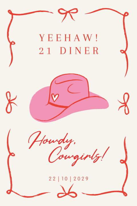 Uitnodiging 21 diner cowgirls
