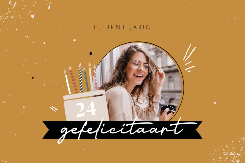 Gefelicitaart kaart met foto en leeftijd