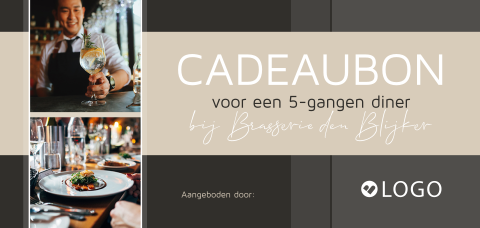 Zakelijke waardebon voor een diner