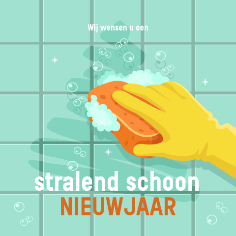 Schoonmaak kerstkaart zakelijk stralend schoon nieuwjaar