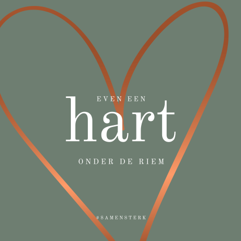 Hart onder de riem zakelijke kaart met hart in koperkleur