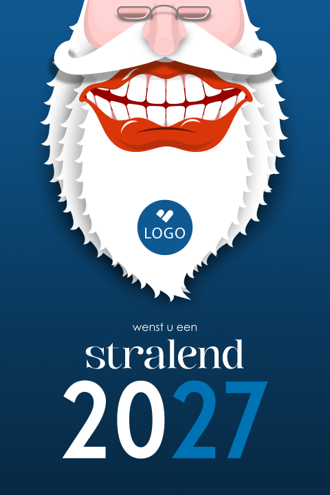 Stralend 2027 zakelijke kerstkaart met kerstman smile