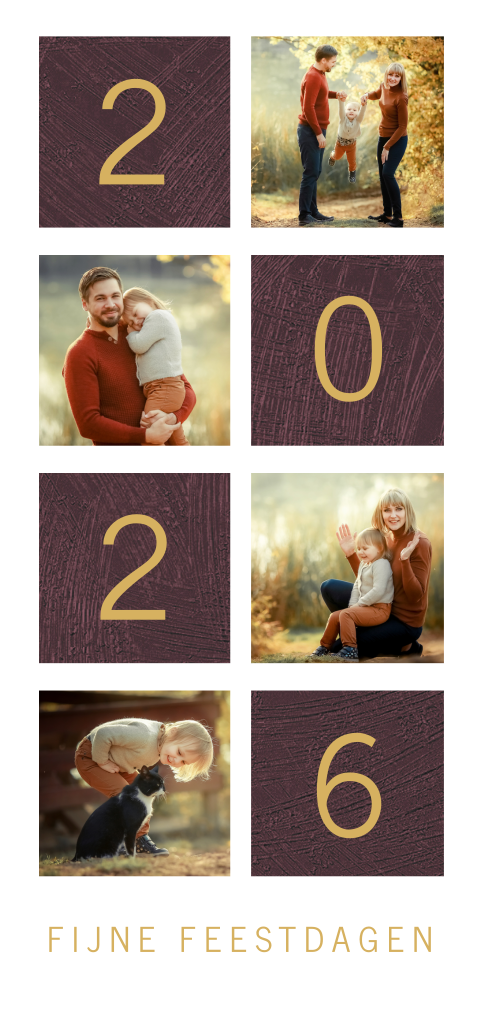Nieuwjaarskaart jaartal 2026 met foto collage