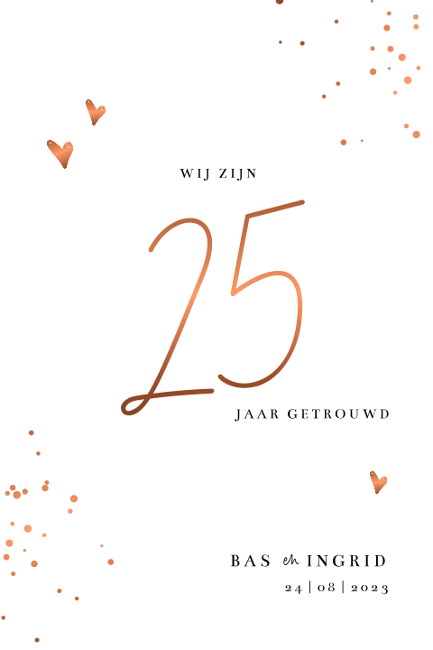 Cleane rustige uitnodiging voor 25 jaar getrouwd