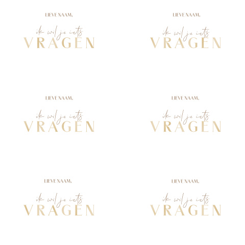 Set kaarten met clean design voor getuige of ceremoniemeester vragen