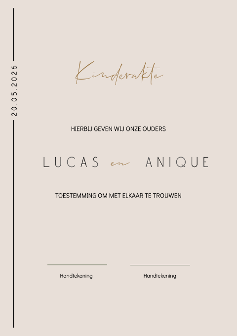 Kinderakte bruiloft met hoogglans en basic design