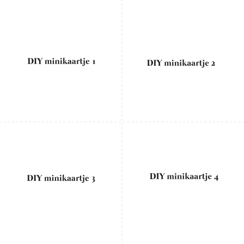 DIY vier vierkanten minikaartjes
