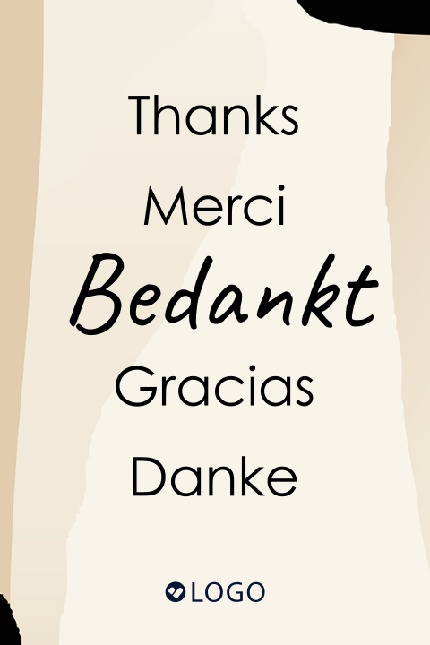 Klein bedank kaartje zakelijk