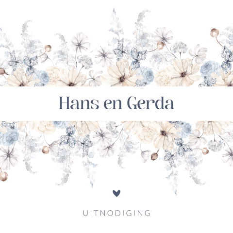 Stijlvolle jubileumkaart met winterse bloemen