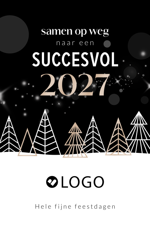 Zakelijke kerstkaart met hoogglans en logo