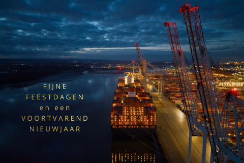 Luxe zakelijke maritiem kerstkaart met foto dok scheepsbouw
