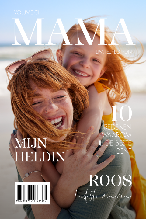 Moederdag magazine wenskaart met eigen foto op de cover