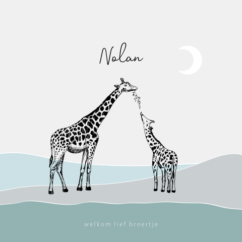 Jungle jongenskaartje met giraffen