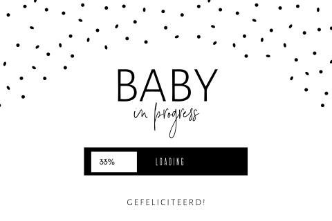Felicitatiekaart zwangerschap met voortgangsbalk en percentage