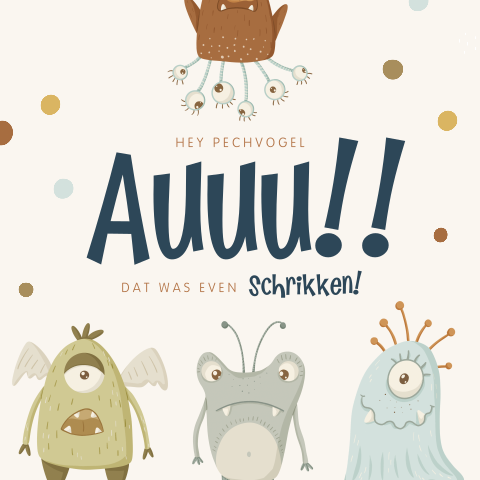 Beterschapskaart kind met monsters
