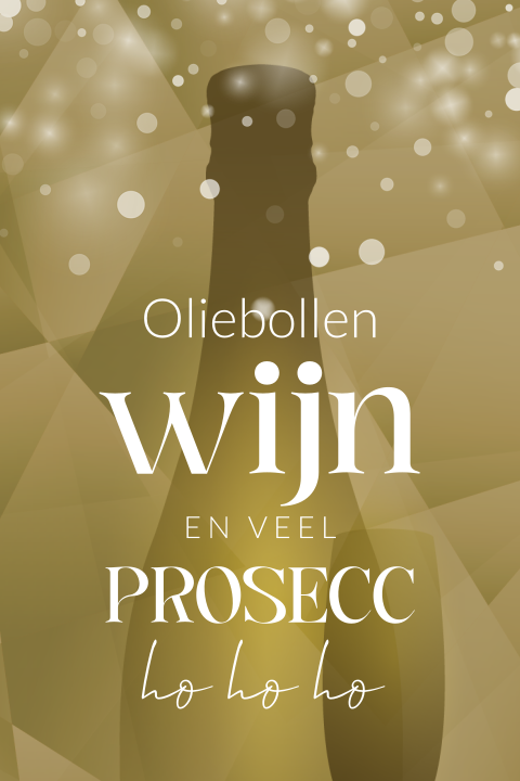 Horeca kerstkaart zakelijk met prosecco en champagneglazen