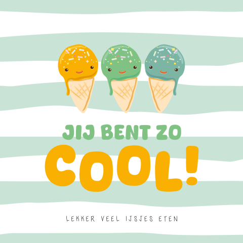 Vrolijke beterschapskaart met ijsjes voor een kind amandelen knippen