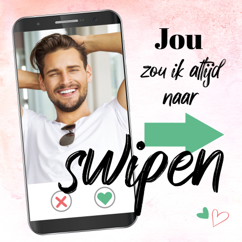 Valentijnskaart rechts swipen met foto