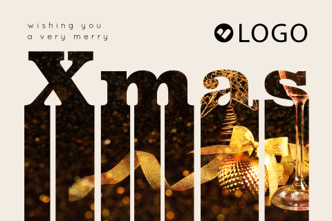 Zakelijke kerstkaart Xmas met sfeerfoto en eigen logo