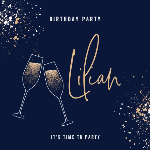 Uitnodiging verjaardag champagne