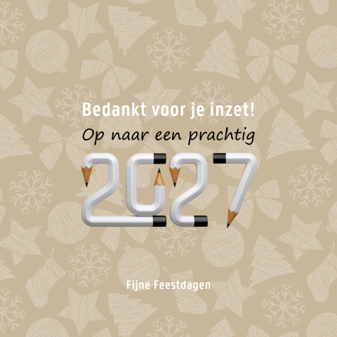 Zakelijke onderwijs kerstkaart met potloden in 2027