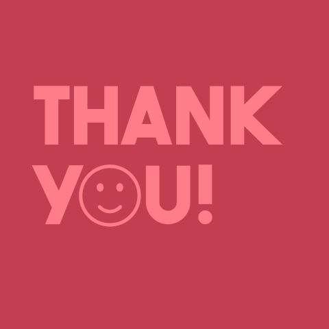 Zakelijke bedankkaart met thank you en smiley