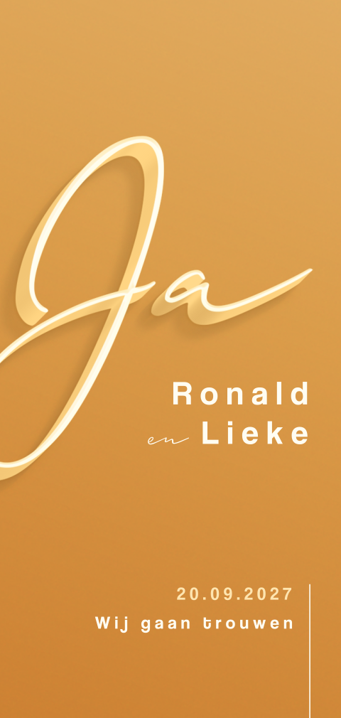 Vrolijke zomerse trouwkaart met 'Ja'