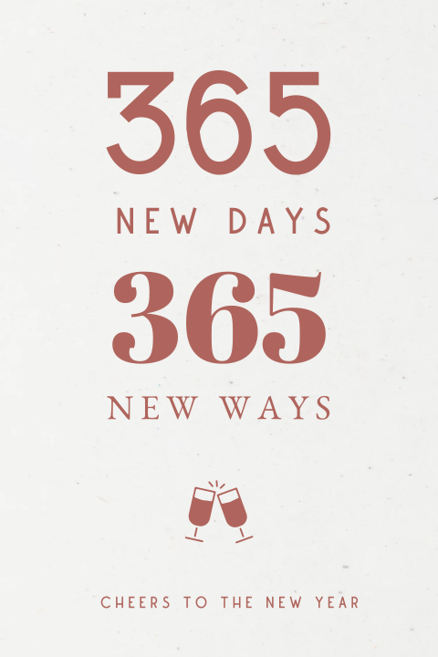 Duurzame kerstkaart cheers to the new year 365 days