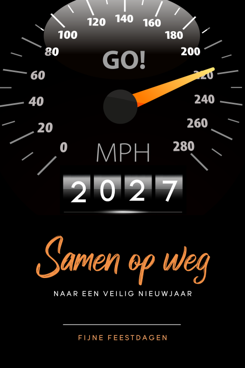 Kilometerteller autobedrijf zakelijke kerstkaart