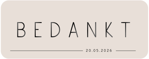 Rechthoekige hoogglans bedankt sticker met strak design - 14 stuks