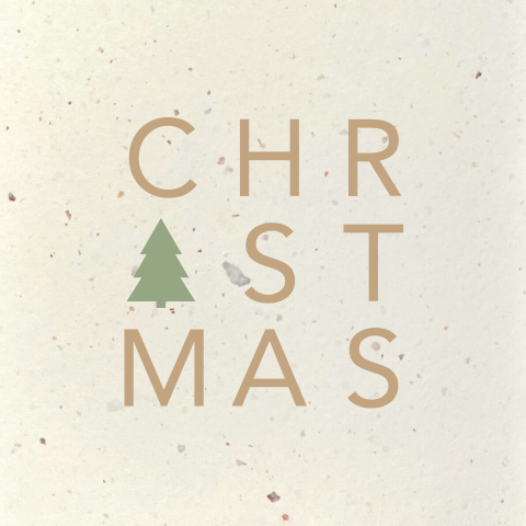 Christmas zakelijke kerstkaart met kerstboom op duurzaam papier