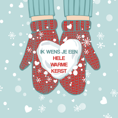 Warme kerst handschoenen wenskaart