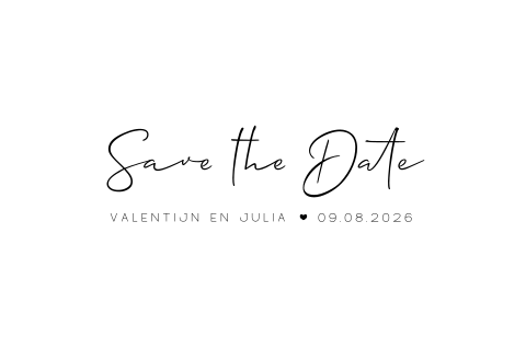Sierlijke zwart witte Save the Date kaart