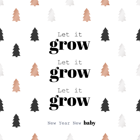 Kerst aankondiging zwangerschap met ronde hoeken en Let it grow