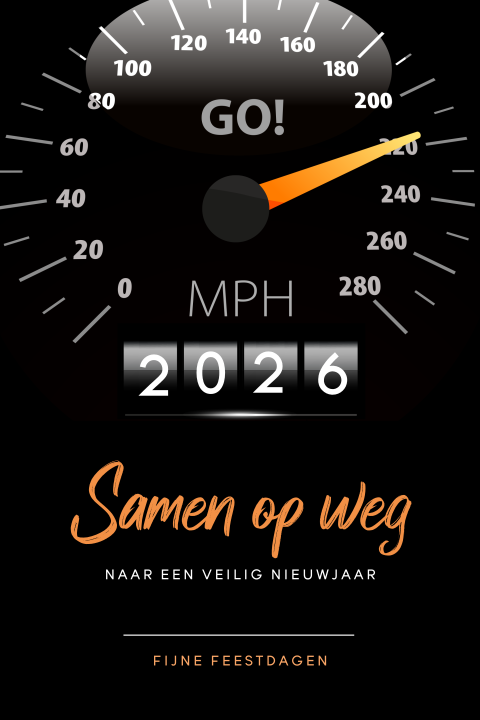Kilometerteller autobedrijf zakelijke kerstkaart