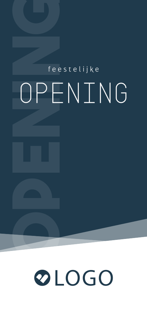 Strakke uitnodiging voor zakelijke opening met logo