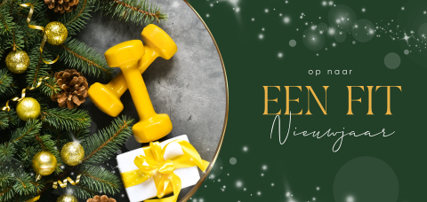Zakelijke kerstkaart met foto van dumbbells