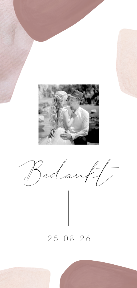 Bedankkaart Lila Liefde met foto