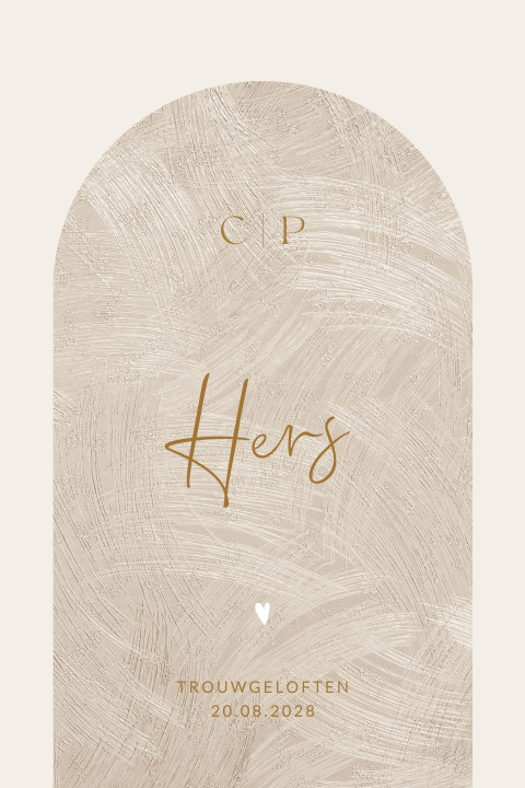 Stijlvol geloftenboekje trouwen met initialen en organische boogvorm