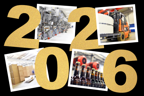 Zakelijke kerstkaart met jaartal en meerdere foto's