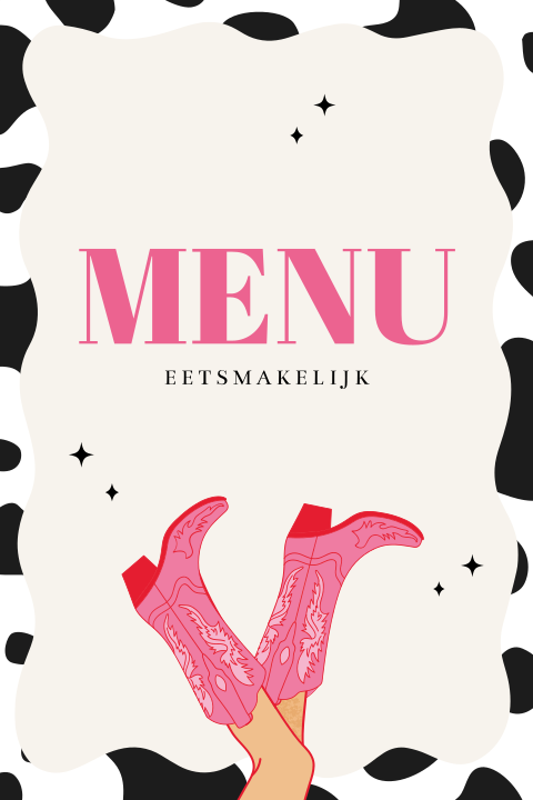 Menukaart 21 diner in cowboystijl
