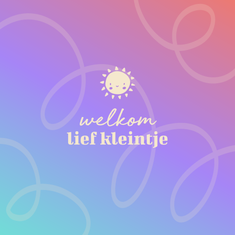 Zakelijke wenskaart felicitatie baby met zonnetje