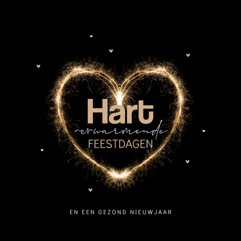 Hartverwarmend goed doel kerstkaart Ronald McDonald Huis hart vuurwerk