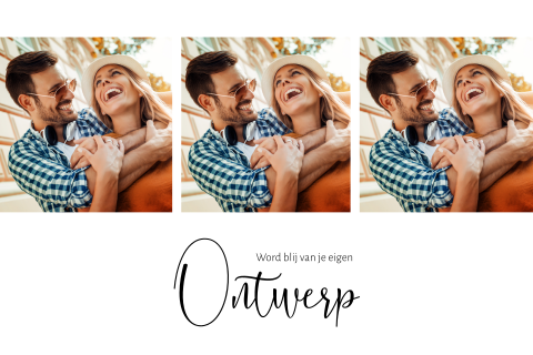Zelf ontwerpen met fotoframe voor 3 foto's naast elkaar