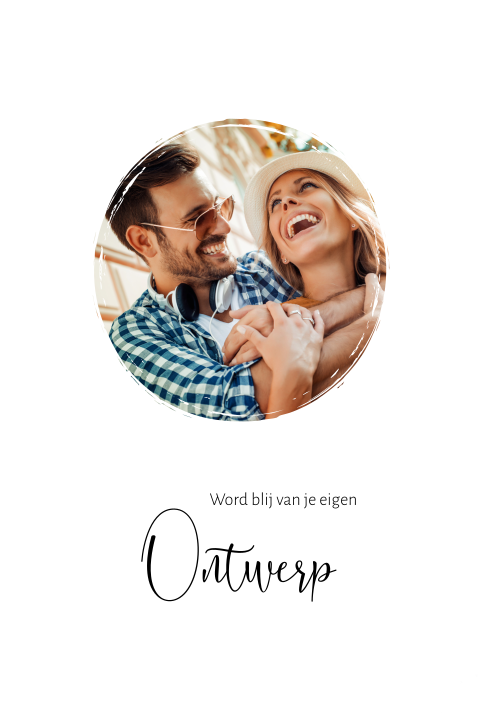 Zelf ontwerpen staand enkel met foto in cirkel