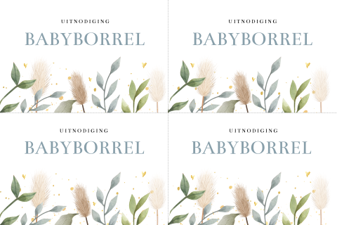 DIY babyborrel minikaartjes met droogbloemen